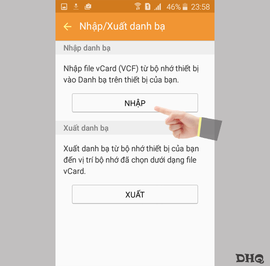 Chọn Nhập